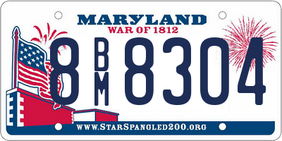 MD license plate 8BM8304
