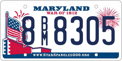 MD license plate 8BM8305