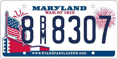 MD license plate 8BM8307