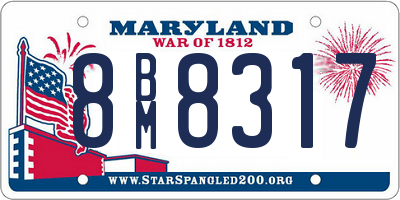 MD license plate 8BM8317