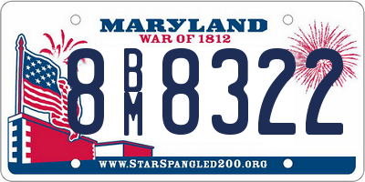 MD license plate 8BM8322