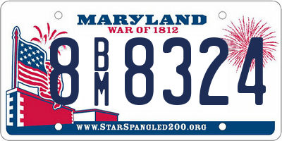 MD license plate 8BM8324