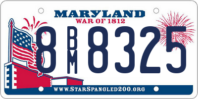 MD license plate 8BM8325