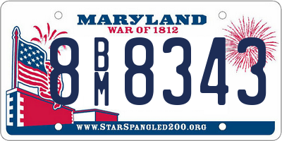 MD license plate 8BM8343