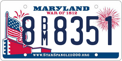 MD license plate 8BM8351