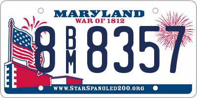 MD license plate 8BM8357