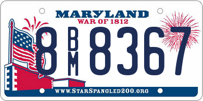 MD license plate 8BM8367