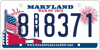 MD license plate 8BM8371