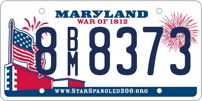 MD license plate 8BM8373