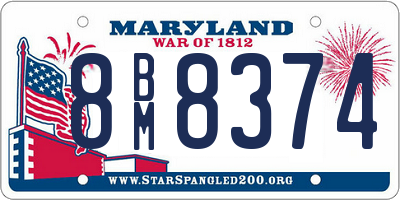 MD license plate 8BM8374