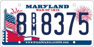 MD license plate 8BM8375