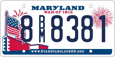 MD license plate 8BM8381