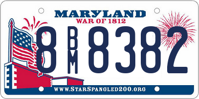 MD license plate 8BM8382