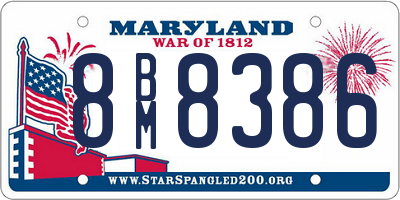 MD license plate 8BM8386