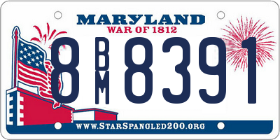 MD license plate 8BM8391