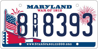 MD license plate 8BM8393