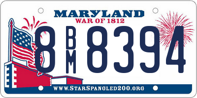 MD license plate 8BM8394