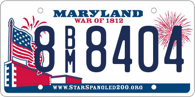 MD license plate 8BM8404