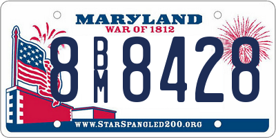 MD license plate 8BM8428