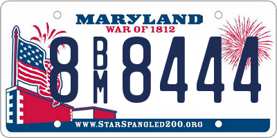 MD license plate 8BM8444