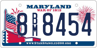 MD license plate 8BM8454