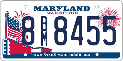 MD license plate 8BM8455