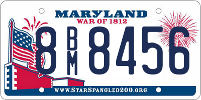 MD license plate 8BM8456