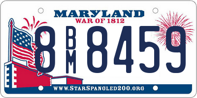 MD license plate 8BM8459