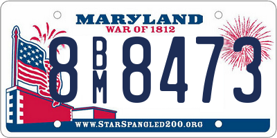 MD license plate 8BM8473