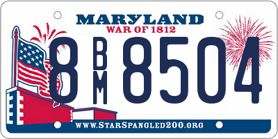 MD license plate 8BM8504