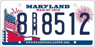 MD license plate 8BM8512