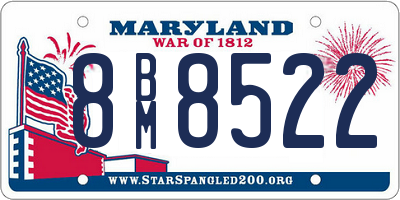 MD license plate 8BM8522