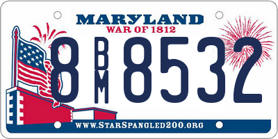 MD license plate 8BM8532