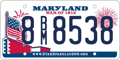 MD license plate 8BM8538
