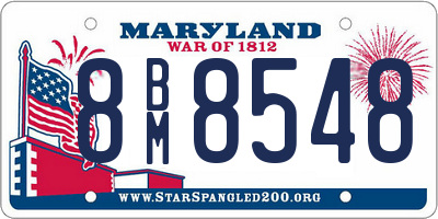 MD license plate 8BM8548