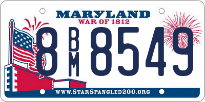 MD license plate 8BM8549