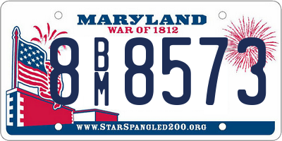 MD license plate 8BM8573