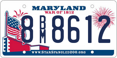 MD license plate 8BM8612