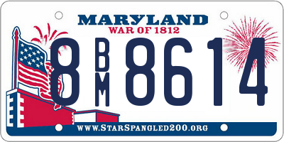 MD license plate 8BM8614