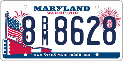 MD license plate 8BM8628