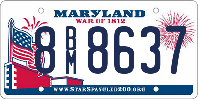 MD license plate 8BM8637