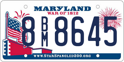 MD license plate 8BM8645