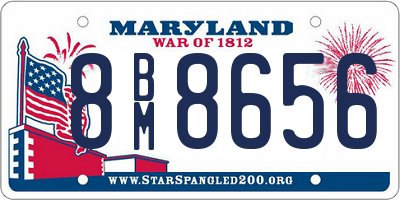 MD license plate 8BM8656