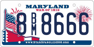 MD license plate 8BM8666