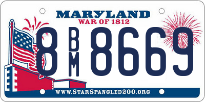 MD license plate 8BM8669