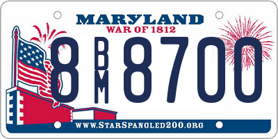 MD license plate 8BM8700