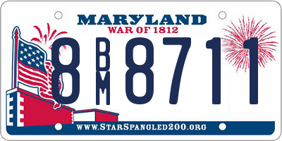 MD license plate 8BM8711