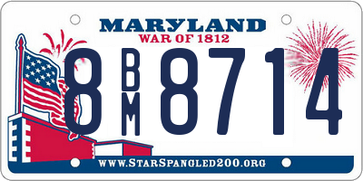 MD license plate 8BM8714