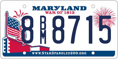 MD license plate 8BM8715