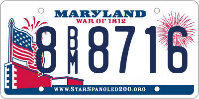 MD license plate 8BM8716
